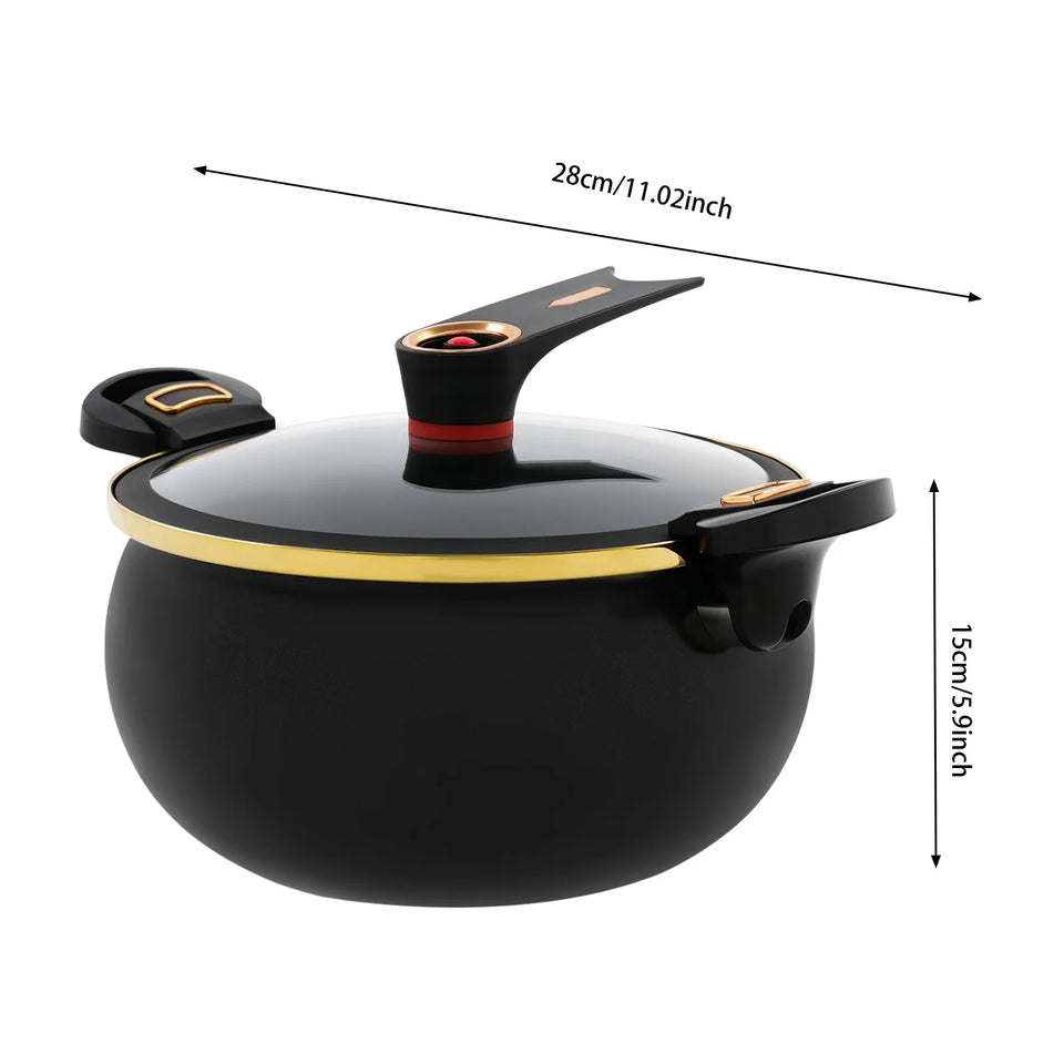 Iron Micro Pressure Cooker, 8.45Qt Capacity Non-Stick Pot with Safe Auto Pressure Release Valve for Induction Gas Electric Stove