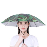 Hands-Free Umbrella Hat For Fishing Sun Protection Head-Mounted Sunshade For Outdoor Gardening Hiking Foldable Rain Cap