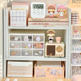 Ins Kawaii Desktop Storage Rack Bookshelf DIY Desk Holder Office Desk Organizer Student Combination Cabinet Storage Display Rack