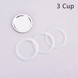 1 Set, 3pcs Silicone Gaskets and 1pc Aluminum Filter Moka Pot Coffee Bottle Replacement Compatible with 3/6/9/12 Cup Moka Expres