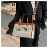 Canvas handbags women's 2023 new fashion all-match tote bag style large capacity shoulder messenger bag for woman