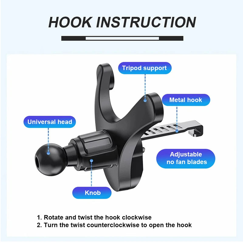 SEAMETAL Gravity Car Phone Holder Auto Air Vent Clip Cellphone Bracket Universal Car Air Vent Mobile Phone Stand For Navigation