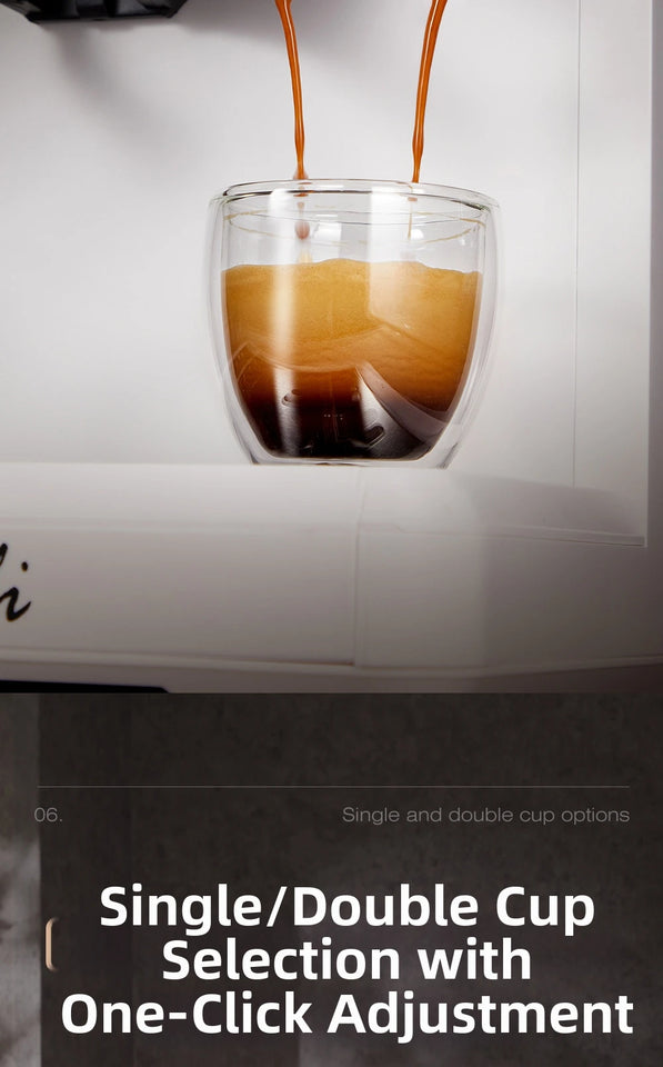 2-in-1 Cold & Hot Coffee Maker with Built-in Grinder & Milk Frother | Compact Espresso Machine for Home, Office & Small Cafés