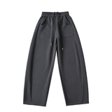 Street Sle High Waist Wide Leg Sport Pants Women's Casual Loose Straight Leg Trousers Coffee Color Trendy Spring Autumn
