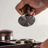 Premium 51/53/58MM Coffee Tamper Wooden Handle Durable Pressure Hammer Stainless Steel Base Barista Tool Professional Use