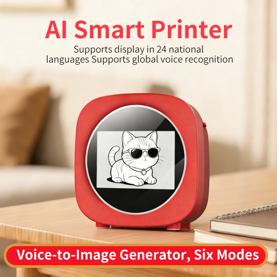 AI printer voice control AI generates images for instant printing of high-definition photos Thermal printer convenient printer