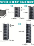 Hanging Closet Organizer and Storage, Foldable 6-Shelf Closet Hanging Storage Shelves with 2 Hooks for Shoe Cap Clothes Pants