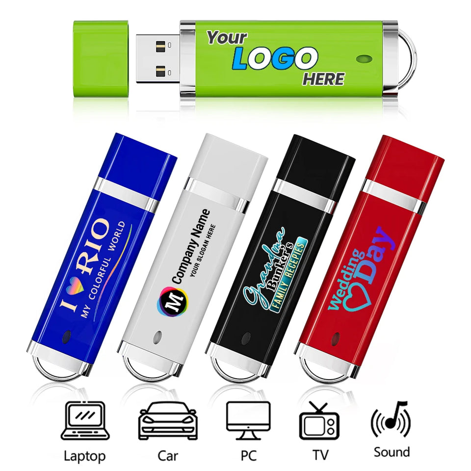 New Colorful USB Flash Drive Pen Drive 128GB 64GB 32GB Free Color Printing LOGO Memory Stick 16GB 8GB 4GB 128MB Creative Gift