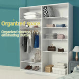 Adjustable Closet Shelf Organizer, Extendable Storage Rack with Divider, Space Saving Shelf for Home Dormitory Wardrobe Cabinet
