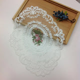 New Oval Lace Embroidery Table Place Mat Ins Christmas Pads Cloth Placemat Cup Coffee Tea Coaster Doily Kitchen Table Decoration