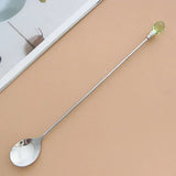 Crystal Spoon Set Long Handle Teaspoon 430 Stainless Steel Diamond Ice Spoon Perfect for Dessert Ice Cream Coffee Cocktail커피
