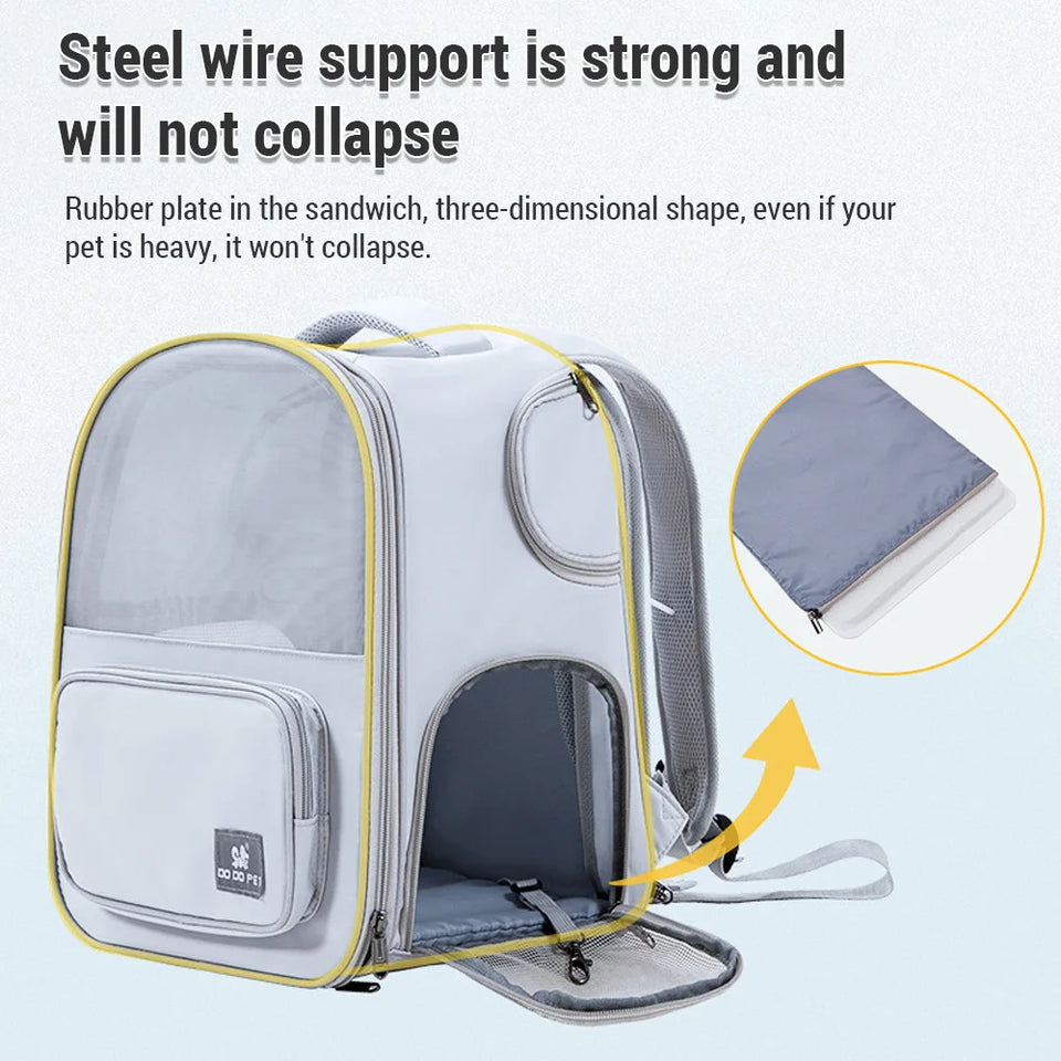 Cat Carrier Outdoor Portable Breathable Pet Bag Shoulder Backpack Handheld Pet Bag Expandable Pet Backpack Cat Backpack