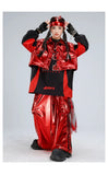 Boys Hip Hop Sweatshirt Shiny Vest Street Dance Cargo Pants Girls K-pop Clothes Set Kid Hip Hop Jazz Costume Children Streetwear