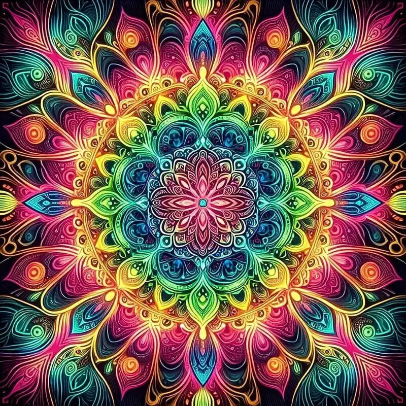 Huacan Flower Diamond Paintings Mandala New Arrivals 2025 Mosaic Geometric Diamond Embroidery Kits Home Decoration