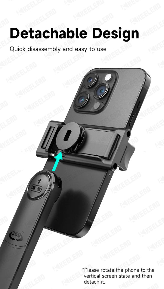 Tripod for Mobile Phone 360°Auto-Rotation Shooting C17 Quadrapod Selfie Stick Phone Stand AI Face Following, with Remote Control