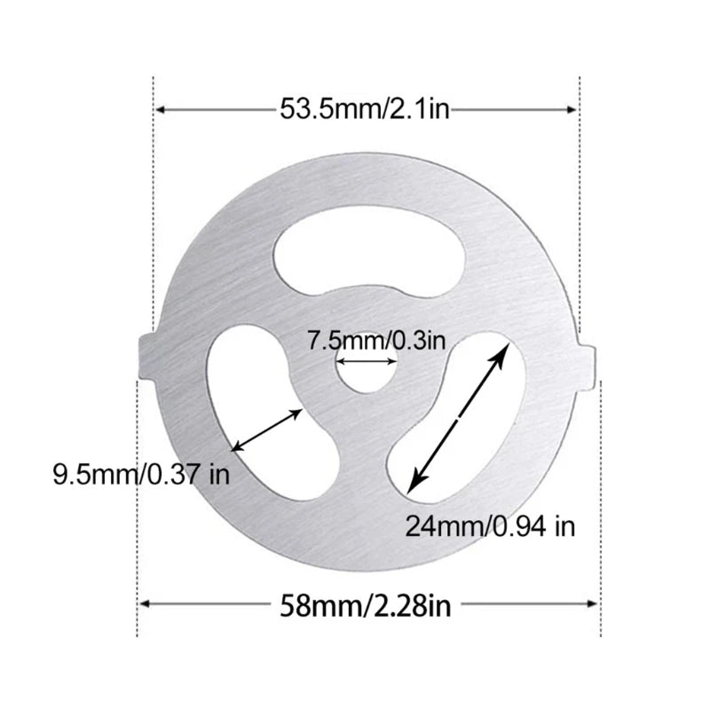 Meat Grinder Pinion Mixer Spare Parts Meat Grinder Knife Stainless Steel Grille for Food Grinder Accessories Kitchen Tool