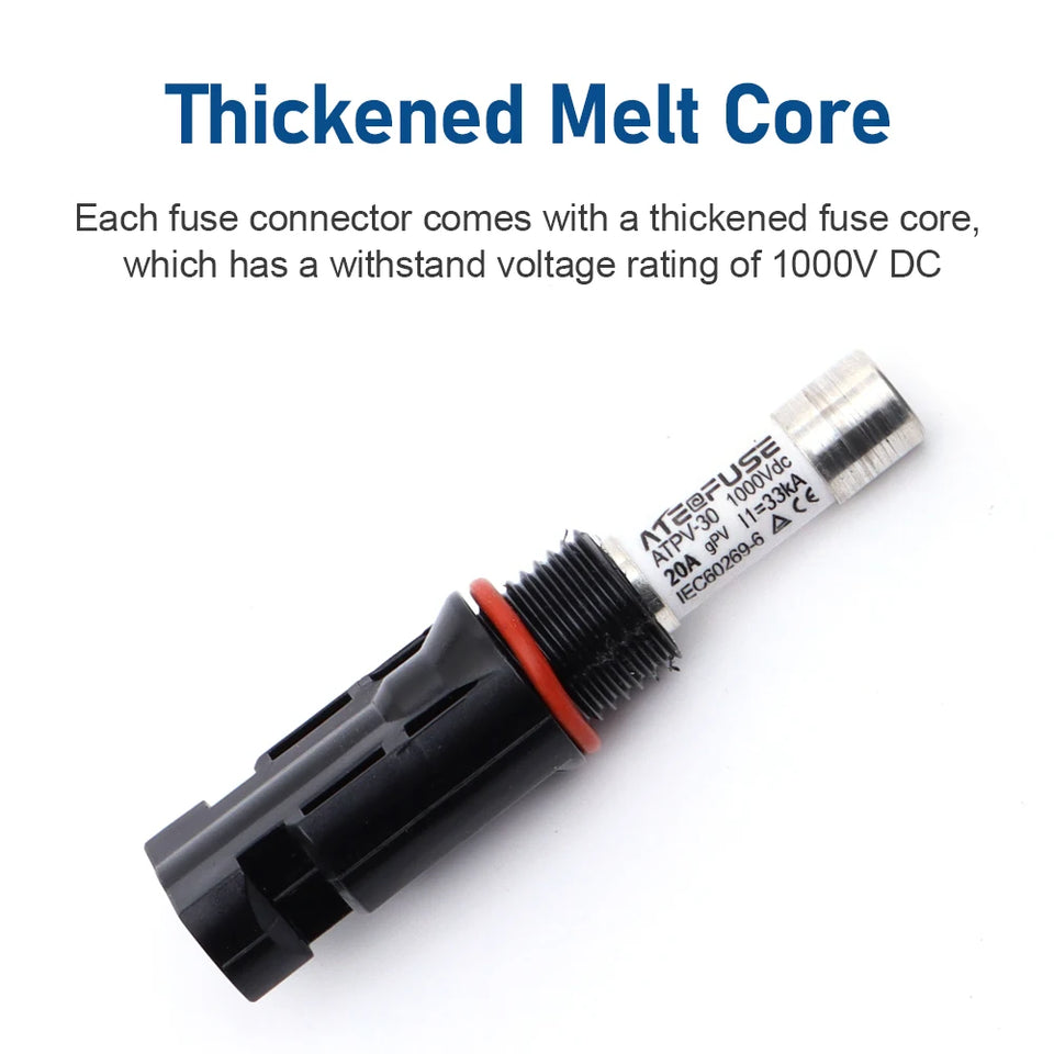 1000V DC 10A 15A 20A Solar Panel Photovoltaic Fuse Connectors For Industrial And Commercial Solar Power Generation
