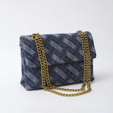 Women's K-G Shoulder Bag For High Quality Braided Denim Chain Crossbody Bag Designer Luxury Handbag Brand Ladies Bag