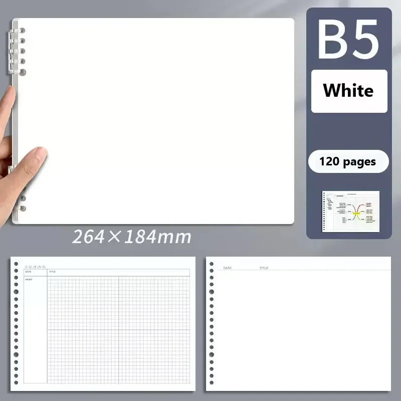 Mind Map Notebook Loose leaf Detachable B5 Cornell Notebook College Graduate Exam Notebook 120 Pages