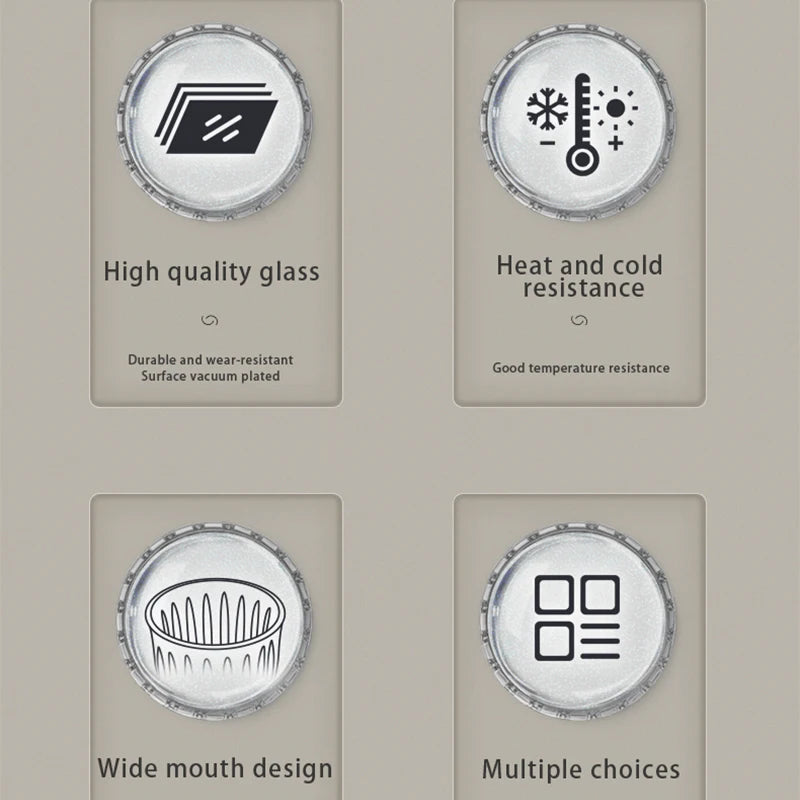 MUVNA Glass Coffee Cup 100ml 160ml 220ml 320ml Espresso Cups Coffee Accessories Anti-Scald Coffee Mugs Glass Transparent Gray