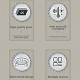 MUVNA Glass Coffee Cup 100ml 160ml 220ml 320ml Espresso Cups Coffee Accessories Anti-Scald Coffee Mugs Glass Transparent Gray