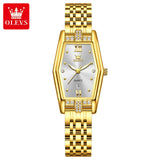 OLEVS Brand Casual Stainless Steel Female Wristwatcch Relogio Feminino Luxury Gold Red Quartz Ladies Watch Fashion Women Watches
