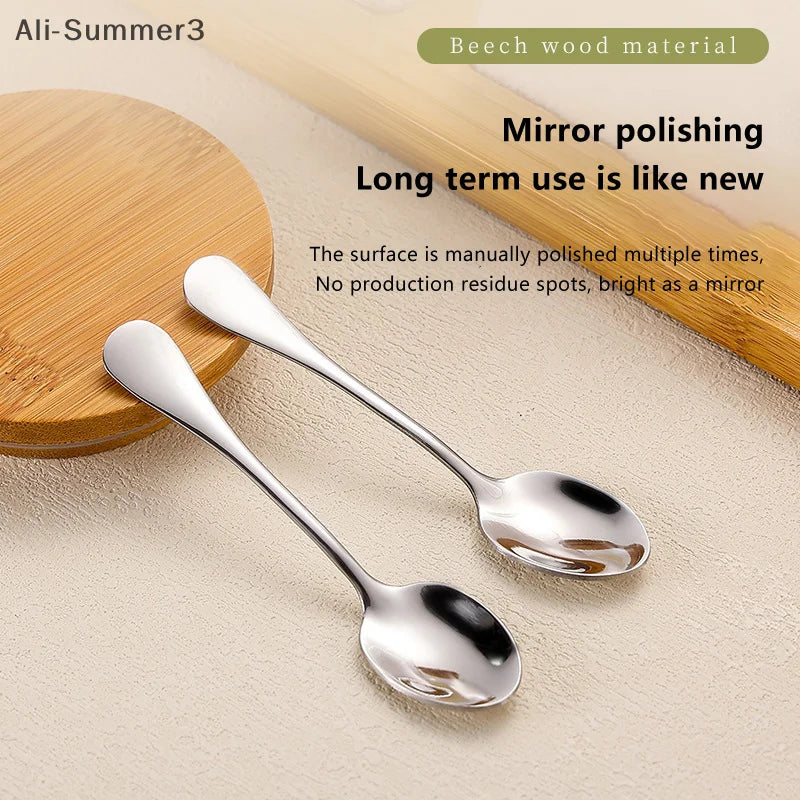 3/5Pcs Stainless Steel Mini Coffee Scoops Spoon Coffee Tea Ice Cream Spoons Dessert Spoon Couple Kitchen Tools