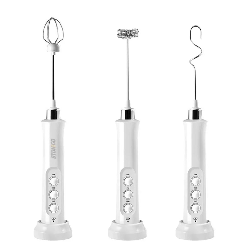 Handheld Electric Milk Frother USB Wireless Egg Beater Kitchen Mixer Coffee Whisk Blender Tool for Home Use