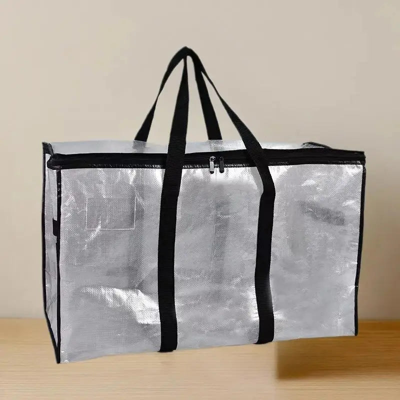 Large Capacity Closet Storage Bag; Sealed with Double Zipper, Transparent and Waterproof.
