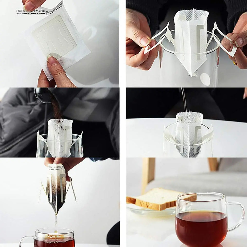 Coffee Filter Bags Hanging Disposable Drip Coffee Paper Bag Portable Espresso Coffee Accessories Tea Tool 25-100pcs