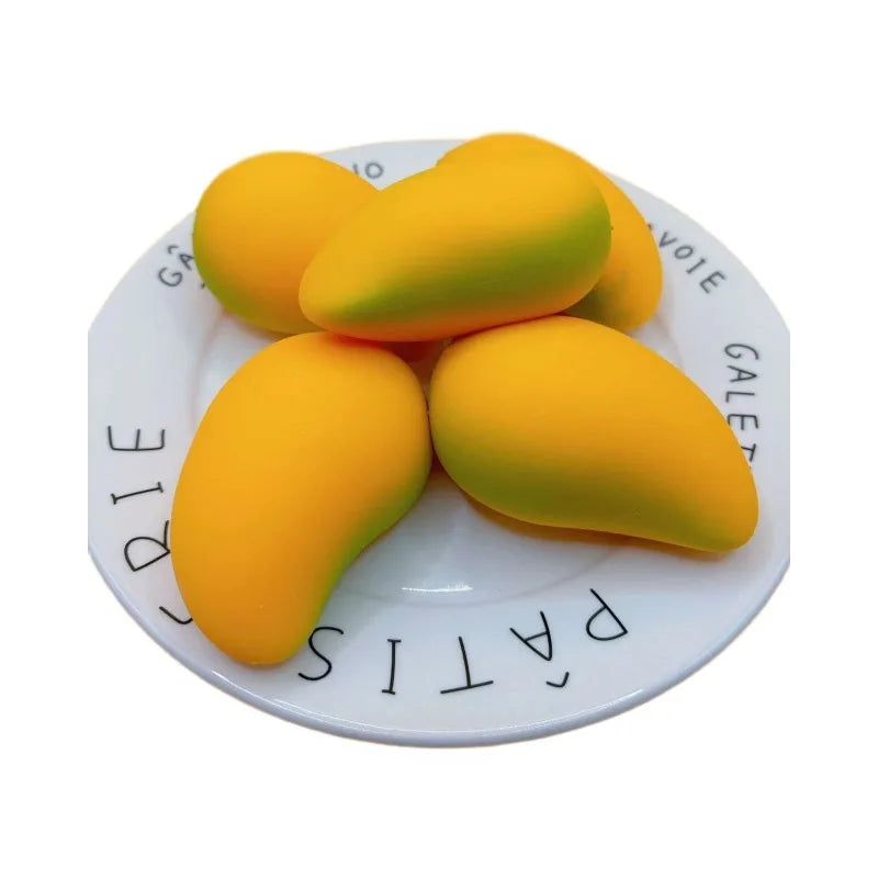 Mango Shaped Stress Relief Toy Squeeze Fidget Toy for Anxiety Relief Party Gift Kids Adults Venting Ball  Stress Reliever Toys