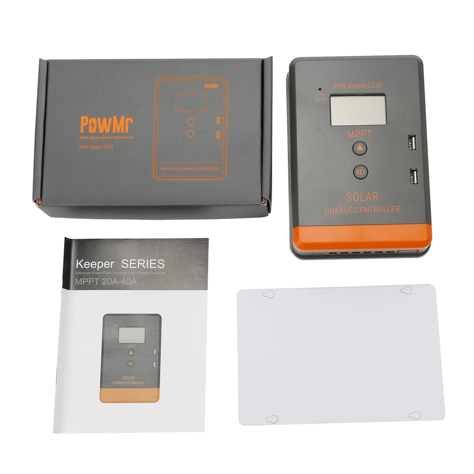 PowMr USA 20A 30A 40A MPPT Solar Charge Controller LCD Display for 12V 24V Power Bank AGM Gel Flooded Lithium Batteries Charger
