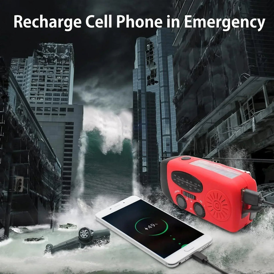 STONEGO Emergency Radio Solar Power Hand Crank Radio Global Receiver High Quality LED Torch Reading Light SOS Alarm 2000mAh