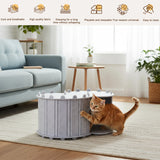 Cat Tunnel Bed Felt Peekaboo Cat Cave Semi-enclosed Foldable Pet House for Indoor Cats
