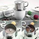 Stainless Steel Coffee Filter Infuse Cup Vietnamese Coffee Dripper Maker Pot Portable Coffee Drip Strainer Kitchen Tools 1PC