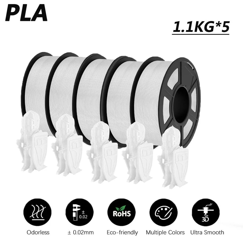 JAYO filaments petg 5Rolls Mixed colors 3D Printer Filament 1.75mm 100% No Bubble FDM 3D Printer Materials DIY Gift 1.1KG/1rolls