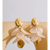 Yhpup Resin Acrylic Flower Petal Drop Earrings 2026 Stainless Steel New Arrivals Popular Spring Summer Charming Handmade Jewelry