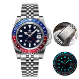 ADDIESDIVE Fashion GMT Watch for Men Super Luminous AD2050 Wristwatches Luxury Luminous 20Bar Diving Stainless Steel Man Watches