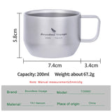 Boundless Voyage Titanium Double Wall Mug Metal Coffee Tea Cup Mini Espresso Cup Ultralight Durable Portable Drinkware Ti3086D