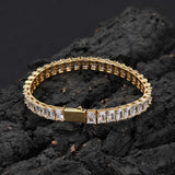 New Arrivals 6mm Baguette Diamond Silver/Gold Plated Hip Hop Jewelry Iced Out Tennis Chain Necklace Gift For Women/Men