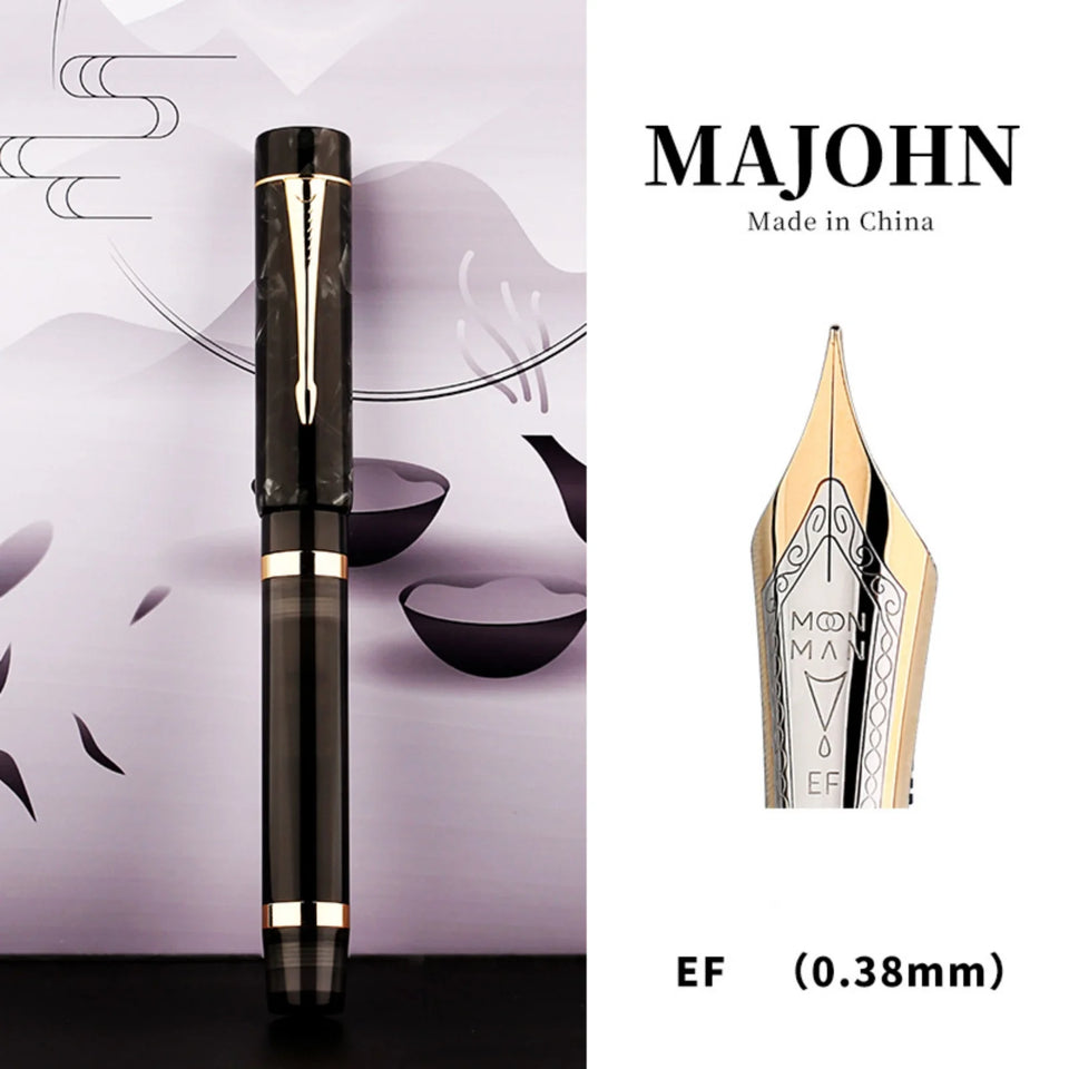Majohn M700 Resin Fountain Pen EF/F Nib 0.5/0.38mm with A Converter Germany Imported Ink Pen Beautiful Students Gifts