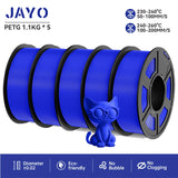 JAYO filaments petg 5Rolls Mixed colors 3D Printer Filament 1.75mm 100% No Bubble FDM 3D Printer Materials DIY Gift 1.1KG/1rolls