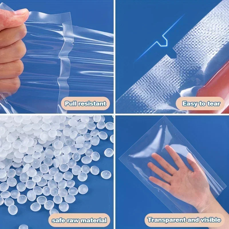 50PCS Net Pattern Vacuum Bag Food Bag Household Fresh-Keeping Bag Cooked Food Packaging Bag