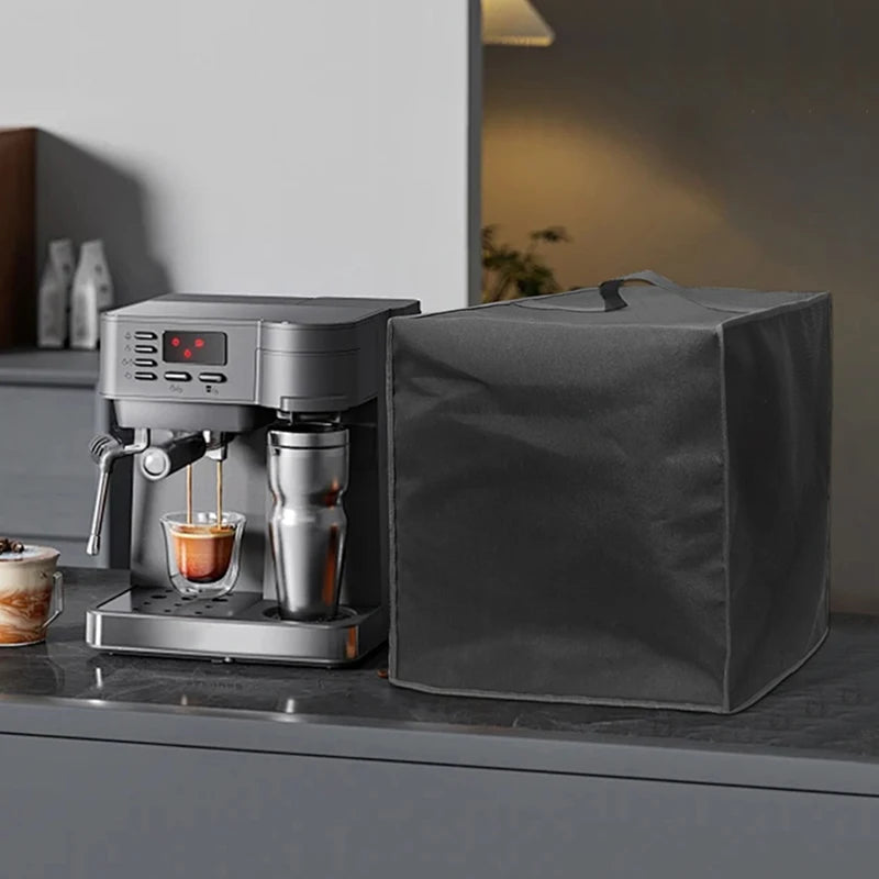 Espresso Machine Dust Cover Waterproof Nylon Foldable Protective Sleeve For Coffee Maker Equipment Black Appliance Guard