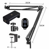 Roreta Flexible Arm Tripod For Phone Stand Table Folded Anchor Online Desktop Laptop Video Live Overhead Shot Photography