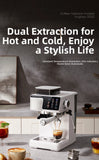 2-in-1 Cold & Hot Coffee Maker with Built-in Grinder & Milk Frother | Compact Espresso Machine for Home, Office & Small Cafés