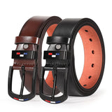 1pc Men's PU Leather Alloy Black Pin Square Buckle Belt Business Leisure Belts Fashion Black Coffee WaistBelts for Men