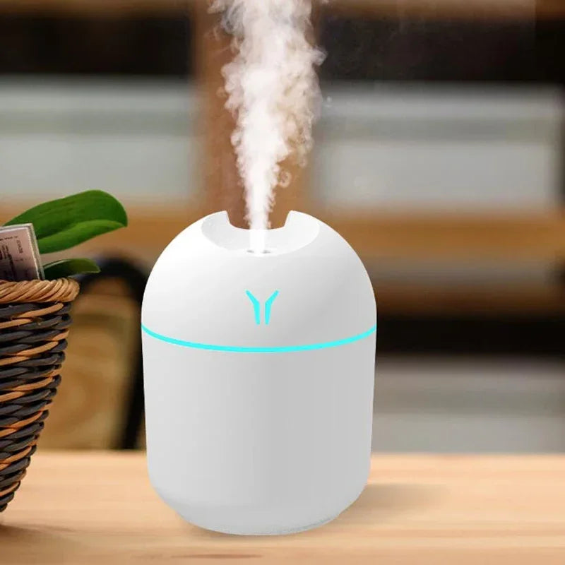 Portable Essential Oil Diffuser & Humidifier – 250ml USB-Powered Mute Mist Maker with Color-Changing Night Light (BPA-Free)