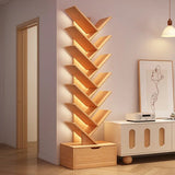 Solid Wood Tree-shaped Bookshelf Floor-to-ceiling Does Not Take Up Space Shelf Living Room Storage Shelf Display Shelf Household