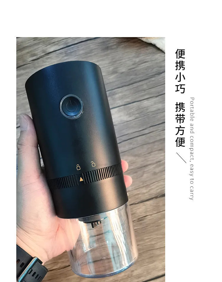 Portable Electric Coffee Grinder with USB Charging Adjustable Ceramic Grinding Core Long Endurance for Outdoor Travel
